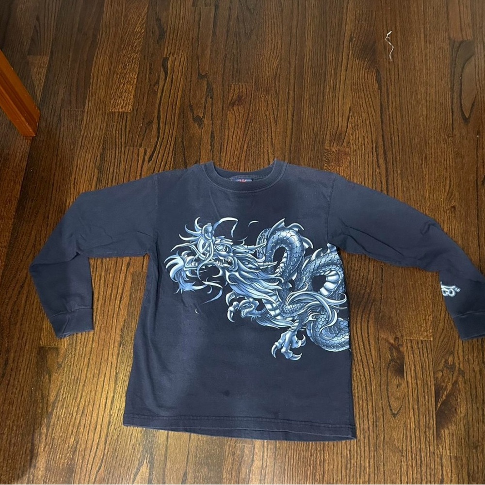 Rare JNCO Dragon Graphic Long Sleeve Shirt - Navy